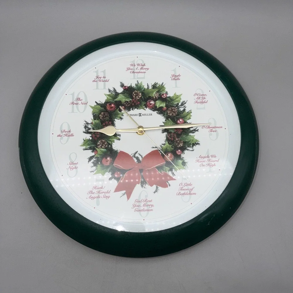 Vintage Howard Miller Carols of Christmas Wall Clock Tested See Pics